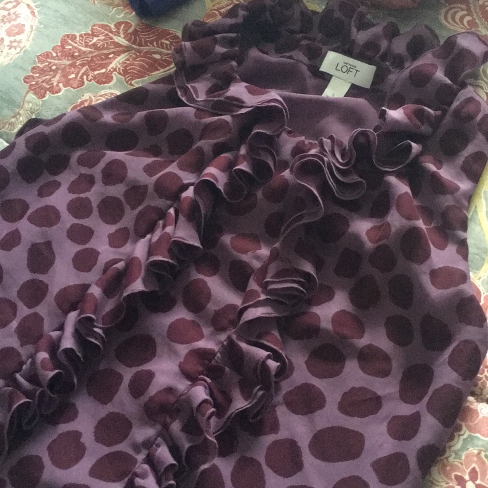 Polka dot purple blouse